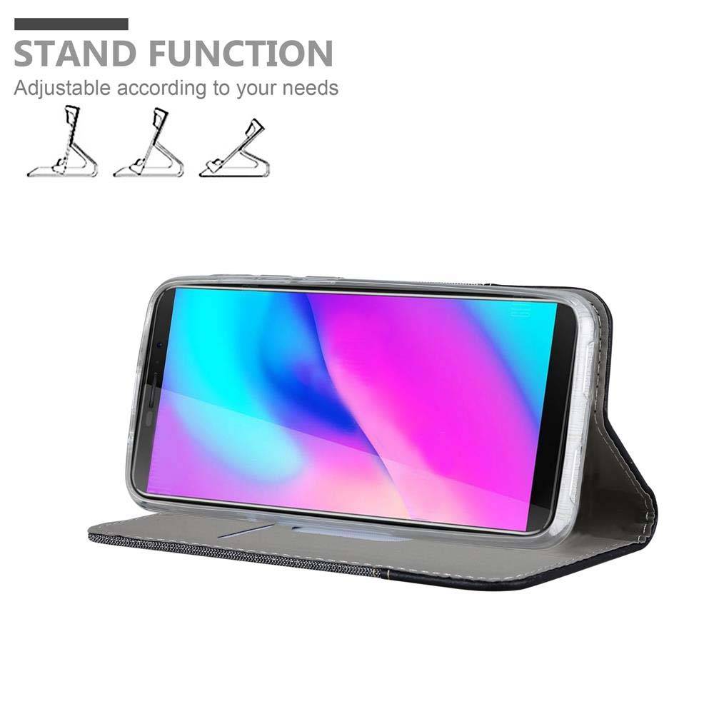 Cadorabo Hülle für Cubot J3 Schutzhülle in Grau Handy Hülle Etui Book Case Cover