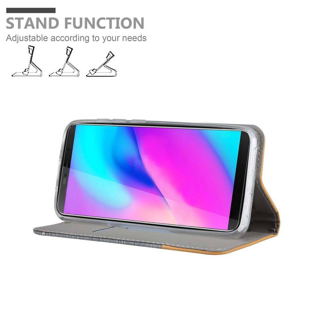 Cadorabo Hülle für Cubot J3 Schutzhülle in Grau Handy Hülle Etui Book Case Cover