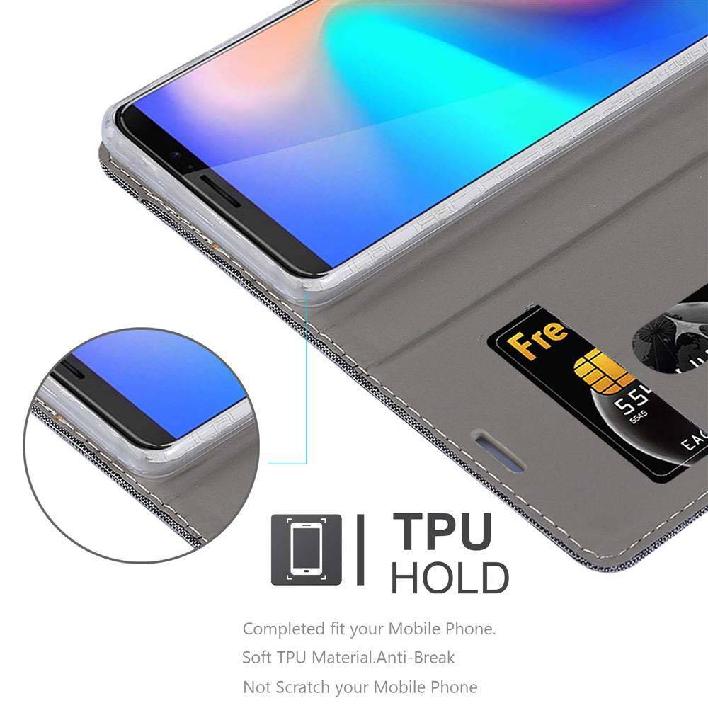 Cadorabo Hülle für Cubot J3 PRO Schutzhülle in Grau Handy Hülle Etui Book Case Cover