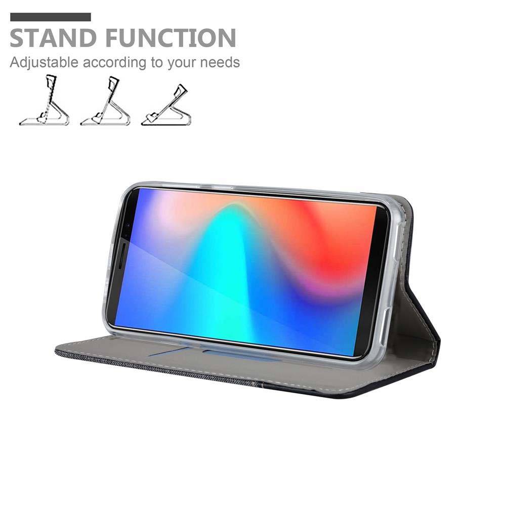 Cadorabo Hülle für Cubot J3 PRO Schutzhülle in Grau Handy Hülle Etui Book Case Cover