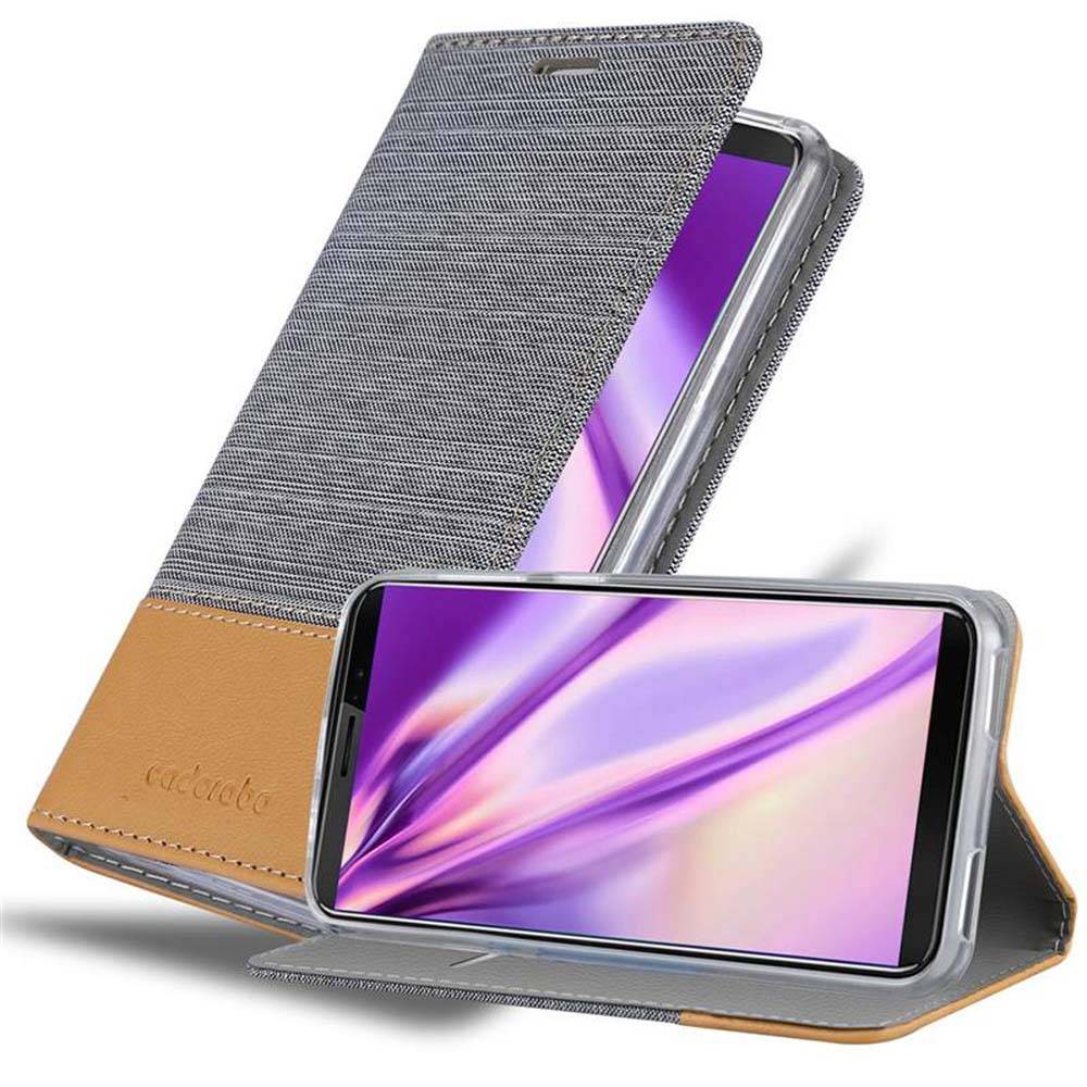 Cadorabo Hülle für Cubot J3 PRO Schutzhülle in Grau Handy Hülle Etui Book Case Cover