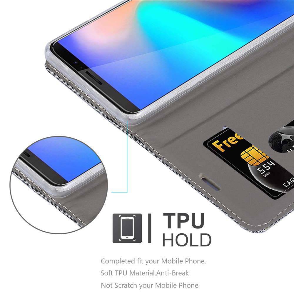 Cadorabo Hülle für Cubot J3 PRO Schutzhülle in Grau Handy Hülle Etui Book Case Cover