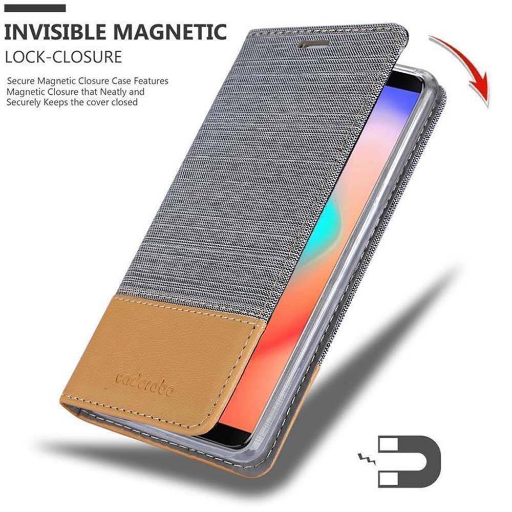 Cadorabo Hülle für Cubot J3 PRO Schutzhülle in Grau Handy Hülle Etui Book Case Cover