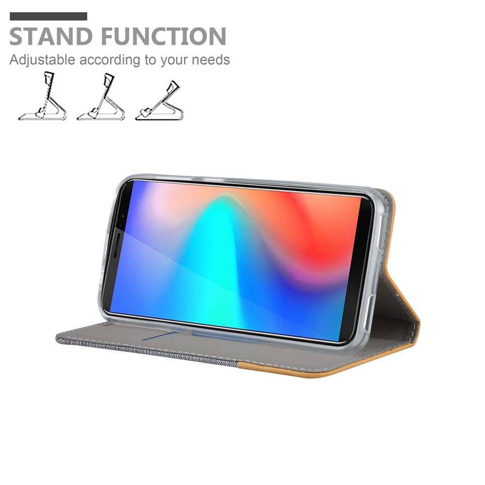 Cadorabo Hülle für Cubot J3 PRO Schutzhülle in Grau Handy Hülle Etui Book Case Cover