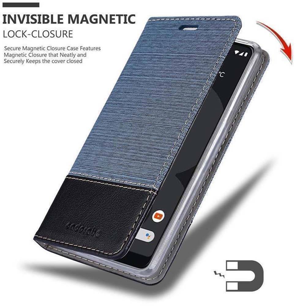 Cadorabo Hülle für Google PIXEL 3 Schutzhülle in Blau Handy Hülle Etui Book Case Cover