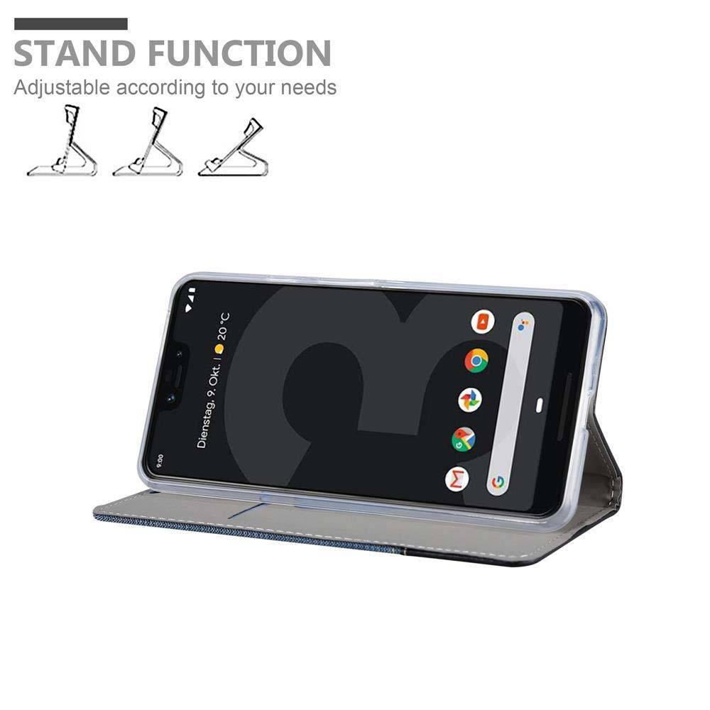 Cadorabo Hülle für Google PIXEL 3 Schutzhülle in Blau Handy Hülle Etui Book Case Cover