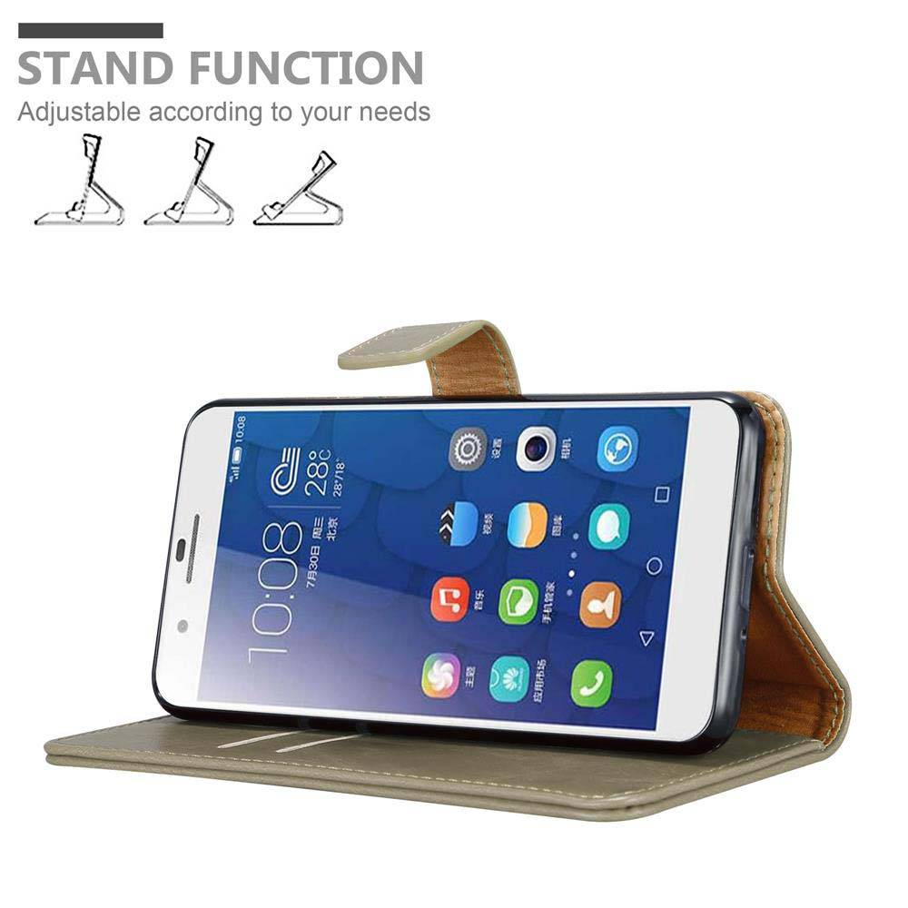 Cadorabo Hülle für Honor 6 PLUS Schutzhülle in Braun Handyhülle Book Tasche Case Etui Luxury