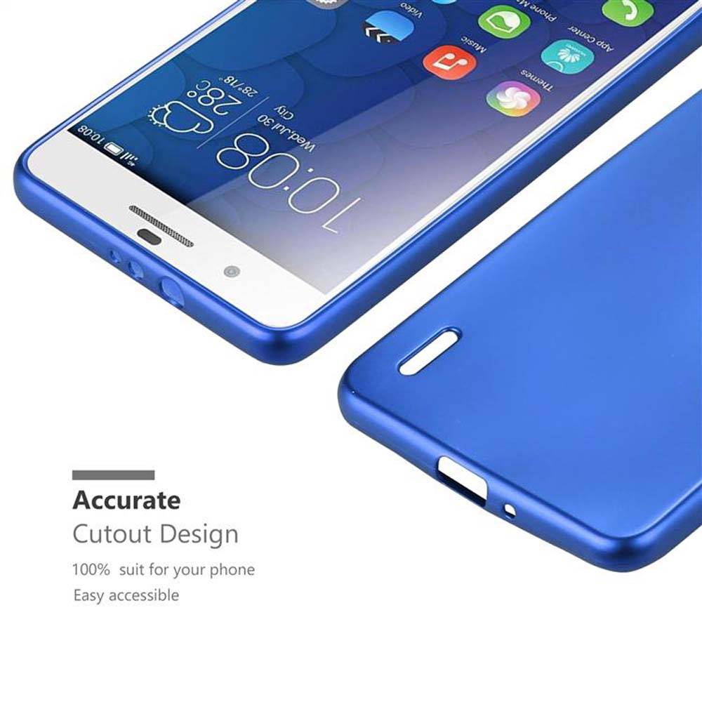 Cadorabo Schutzhülle für Honor 6 PLUS Hülle in Blau Handyhülle TPU Silikon Etui Cover Case