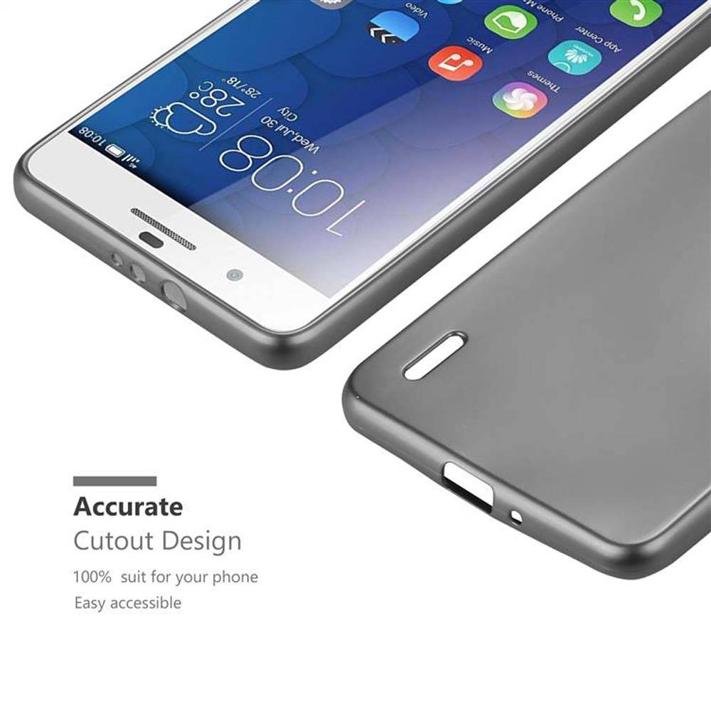 Cadorabo Schutzhülle für Honor 6 PLUS Hülle in Grau Handyhülle TPU Silikon Etui Cover Case
