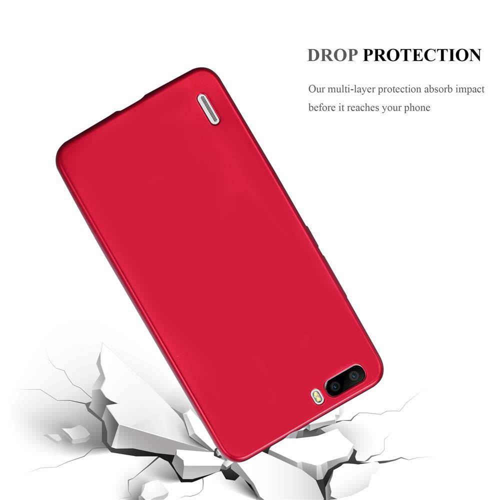 Cadorabo Schutzhülle für Honor 6 PLUS Hülle in Rot Handyhülle TPU Silikon Etui Cover Case