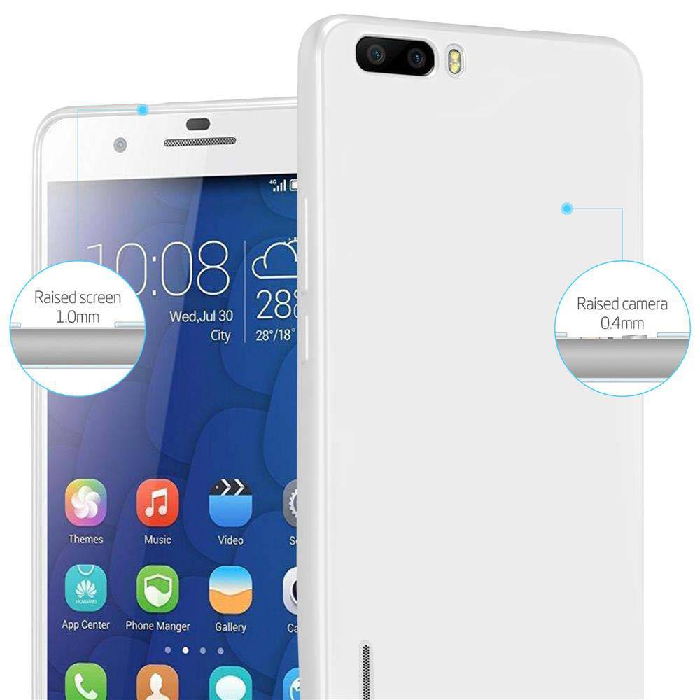 Cadorabo Schutzhülle für Honor 6 PLUS Hülle in Silber Handyhülle TPU Silikon Etui Cover Case