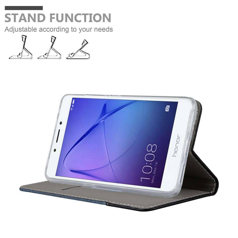 Cadorabo Hülle für Honor 6A Schutzhülle in Blau Handy Hülle Etui Book Case Cover
