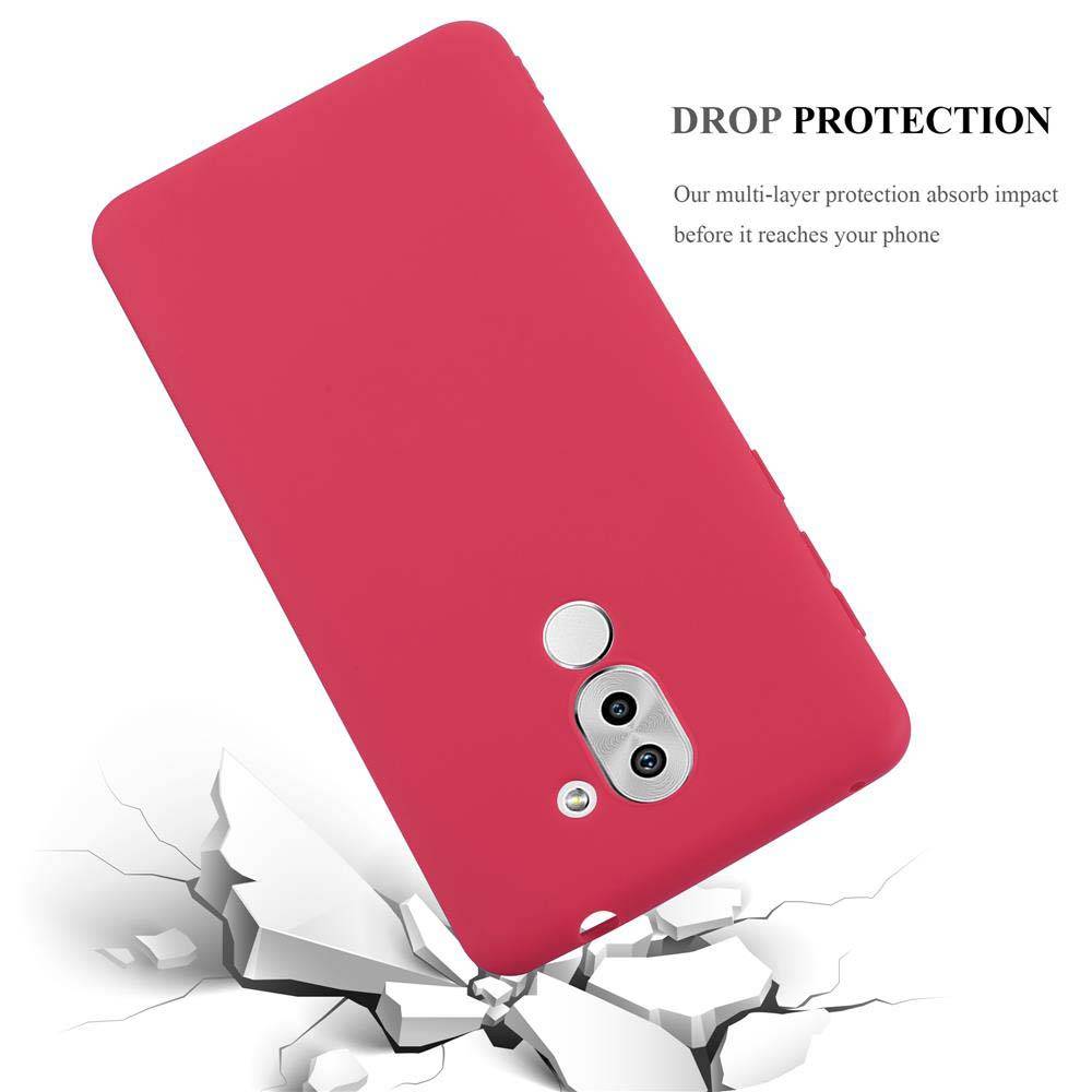 Cadorabo Hülle für Huawei MATE 9 LITE / GR5 2017 / Honor 6X Schutzhülle in Rot Handyhülle TPU Silikon Etui Case Cover