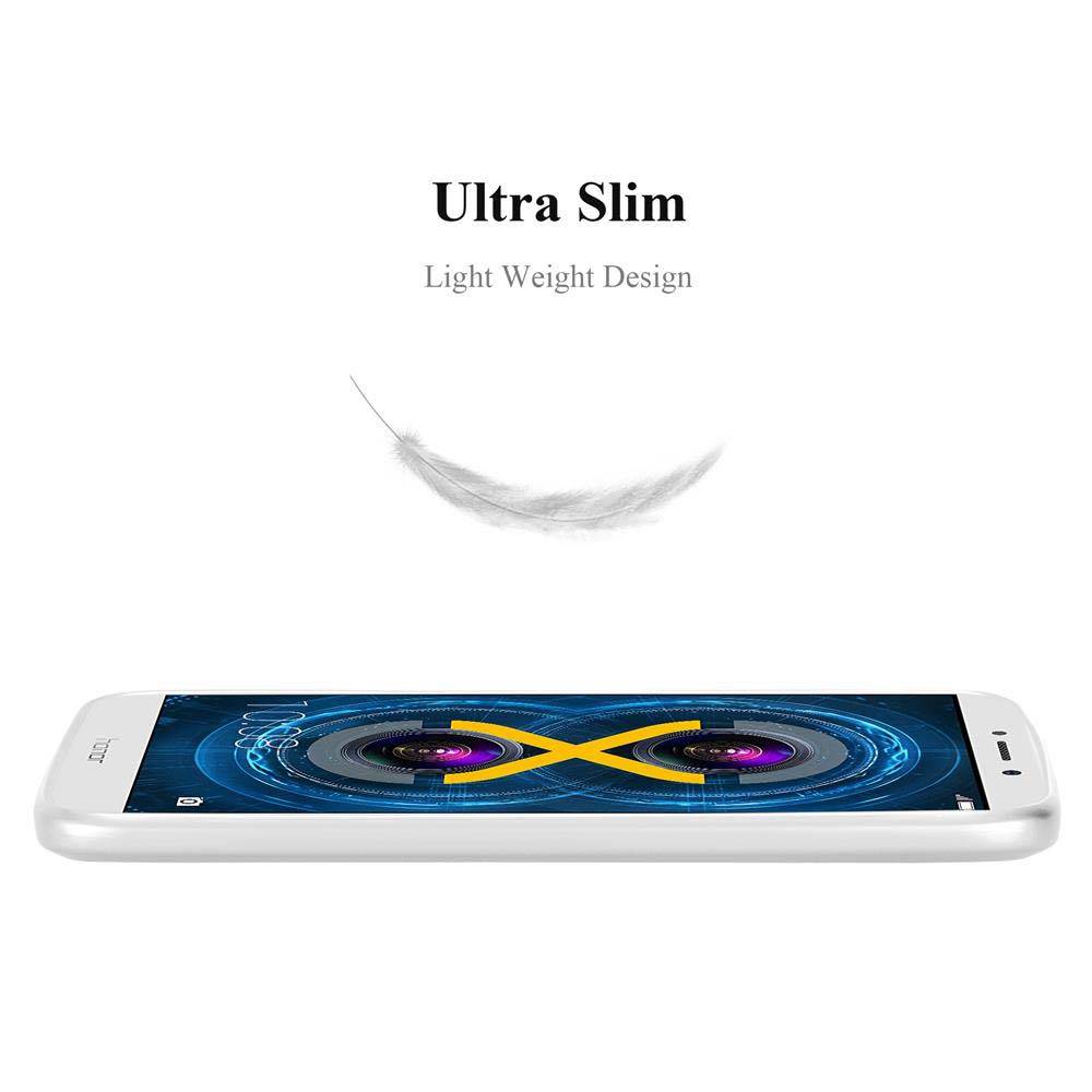 Cadorabo Schutzhülle für Huawei MATE 9 LITE / GR5 2017 / Honor 6X Hülle in Silber Handyhülle TPU Silikon Etui Cover Case