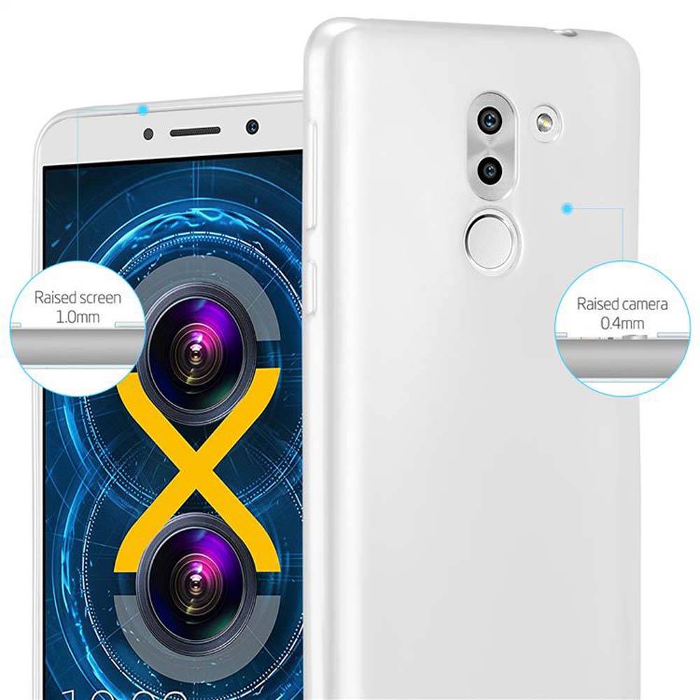 Cadorabo Schutzhülle für Huawei MATE 9 LITE / GR5 2017 / Honor 6X Hülle in Silber Handyhülle TPU Silikon Etui Cover Case