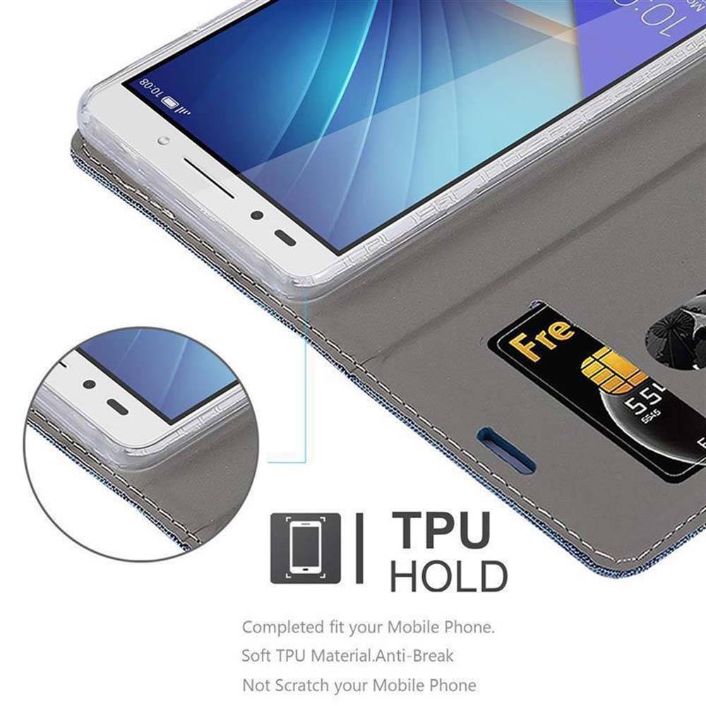 Cadorabo Hülle für Honor 7 Schutzhülle in Blau Handy Hülle Etui Book Case Cover