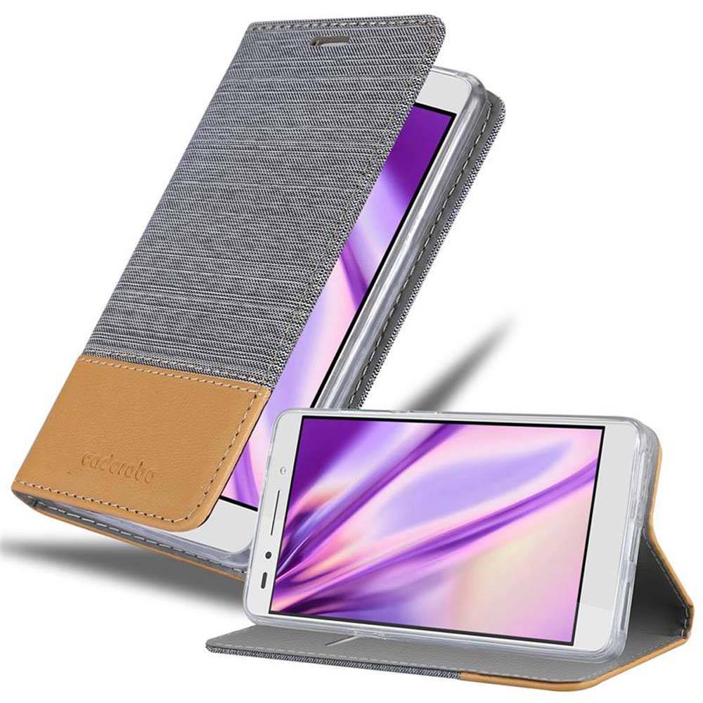 Cadorabo Hülle für Honor 7 Schutzhülle in Grau Handy Hülle Etui Book Case Cover