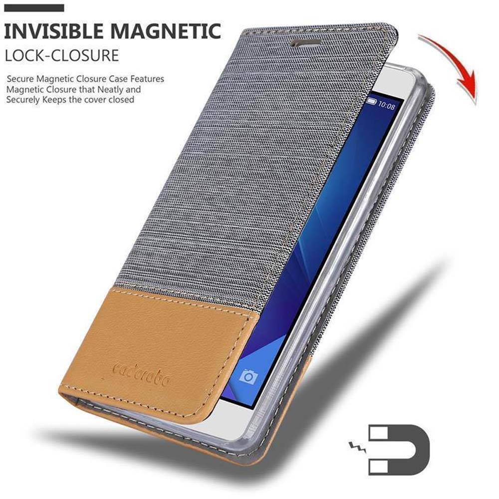Cadorabo Hülle für Honor 7 Schutzhülle in Grau Handy Hülle Etui Book Case Cover