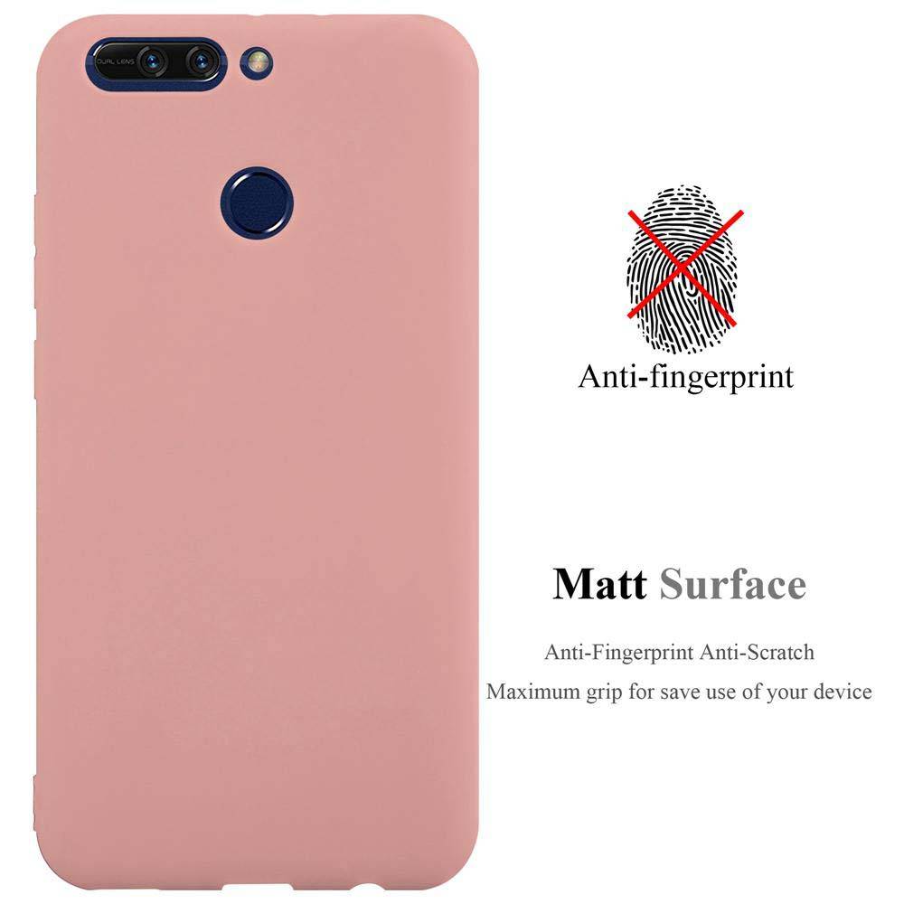 Cadorabo Hülle für Honor 8 PRO Schutzhülle in Rosa Handyhülle TPU Silikon Etui Case Cover