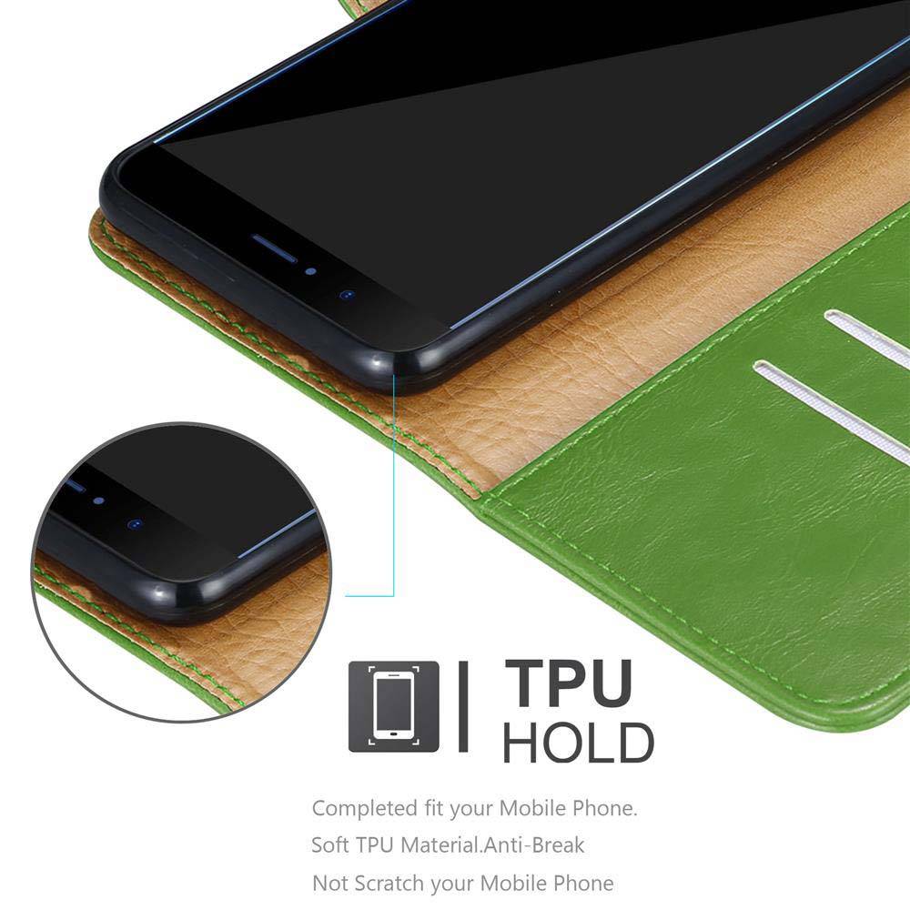 Cadorabo Hülle für Honor 8 PRO Schutzhülle in Grün Handyhülle Book Tasche Case Etui Luxury