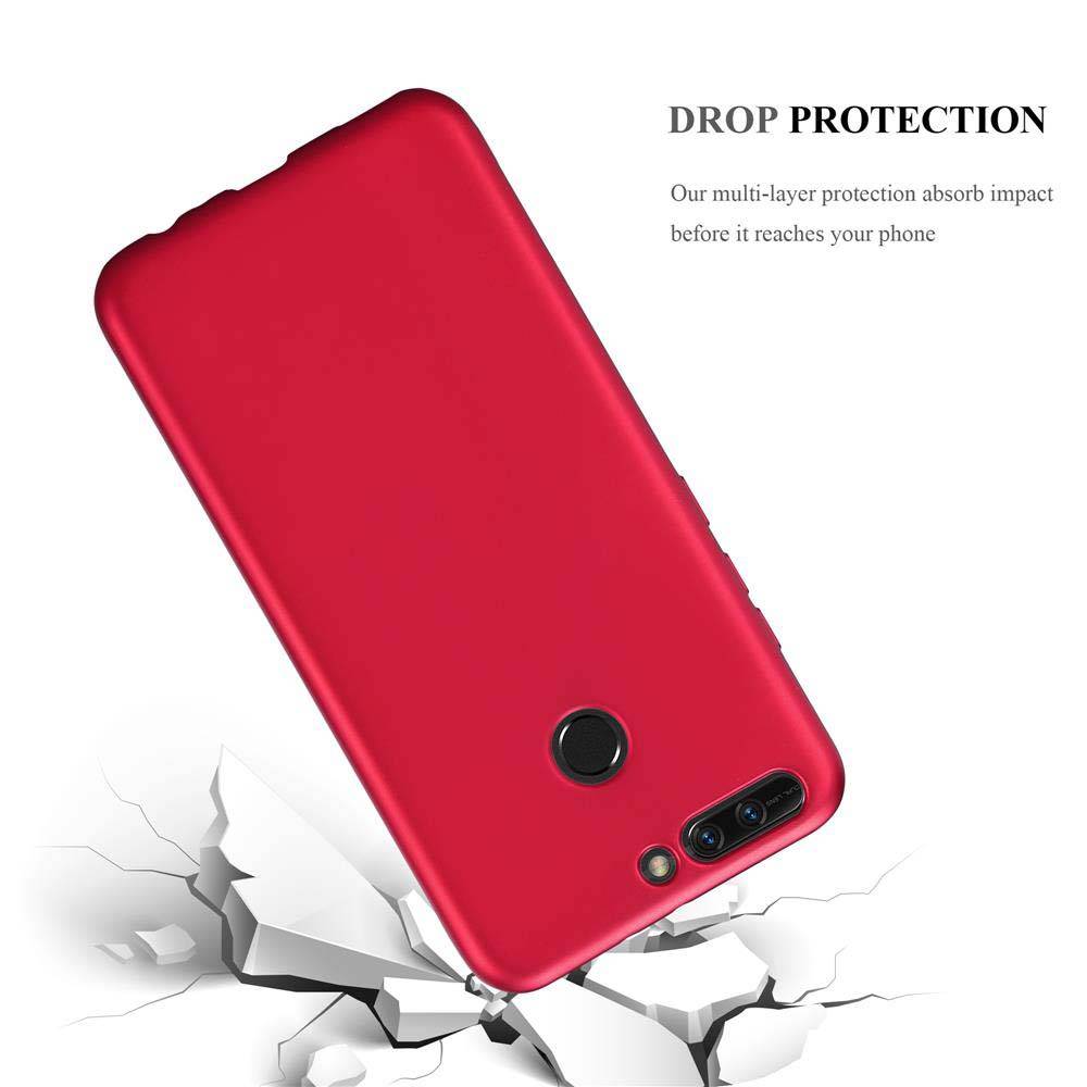 Cadorabo Schutzhülle für Honor 8 PRO Hülle in Rot Handyhülle TPU Silikon Etui Cover Case
