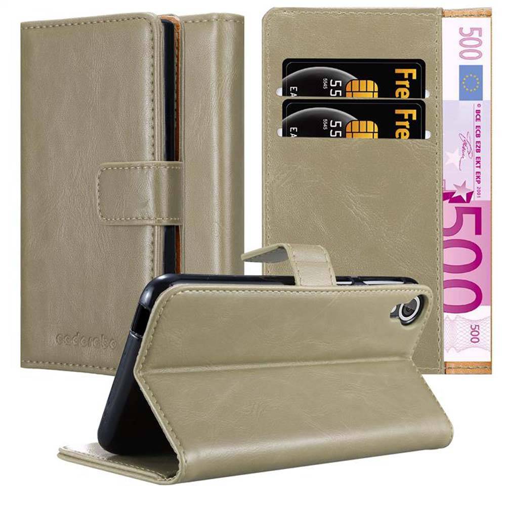 Cadorabo Hülle für HTC Desire 820 Schutzhülle in Braun Handyhülle Book Tasche Case Etui Luxury