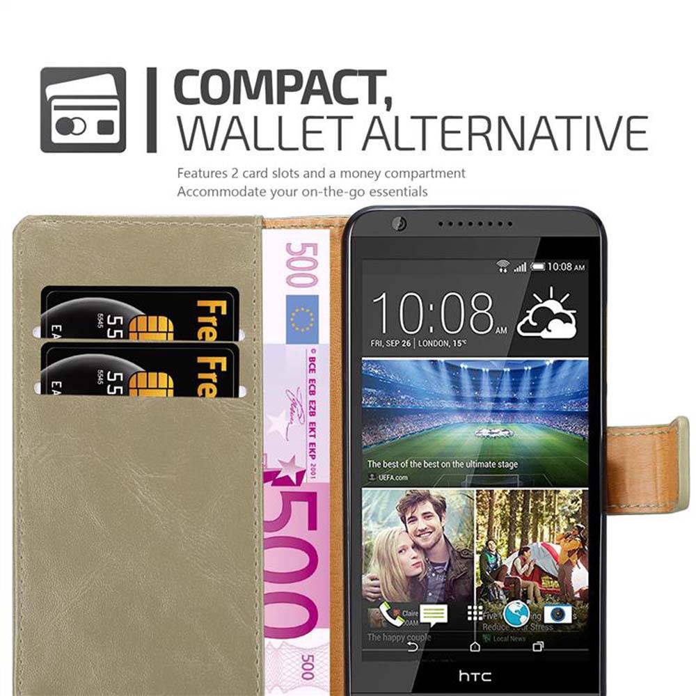 Cadorabo Hülle für HTC Desire 820 Schutzhülle in Braun Handyhülle Book Tasche Case Etui Luxury