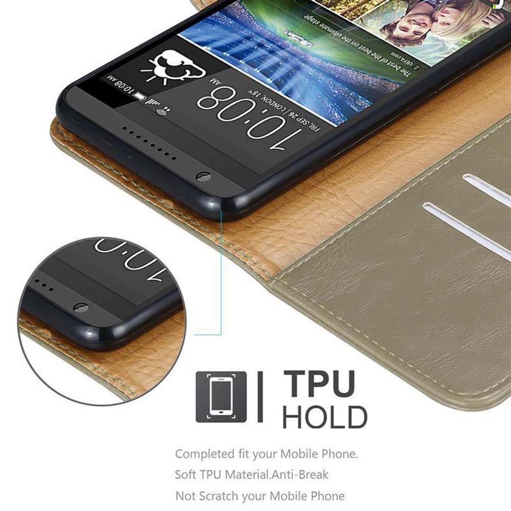 Cadorabo Hülle für HTC Desire 820 Schutzhülle in Braun Handyhülle Book Tasche Case Etui Luxury
