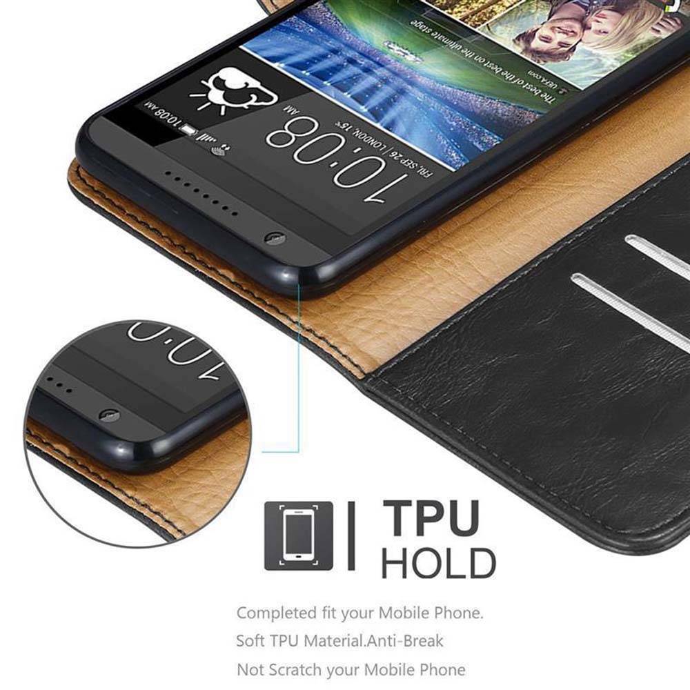 Cadorabo Hülle für HTC Desire 820 Schutzhülle in Schwarz Handyhülle Book Tasche Case Etui Luxury
