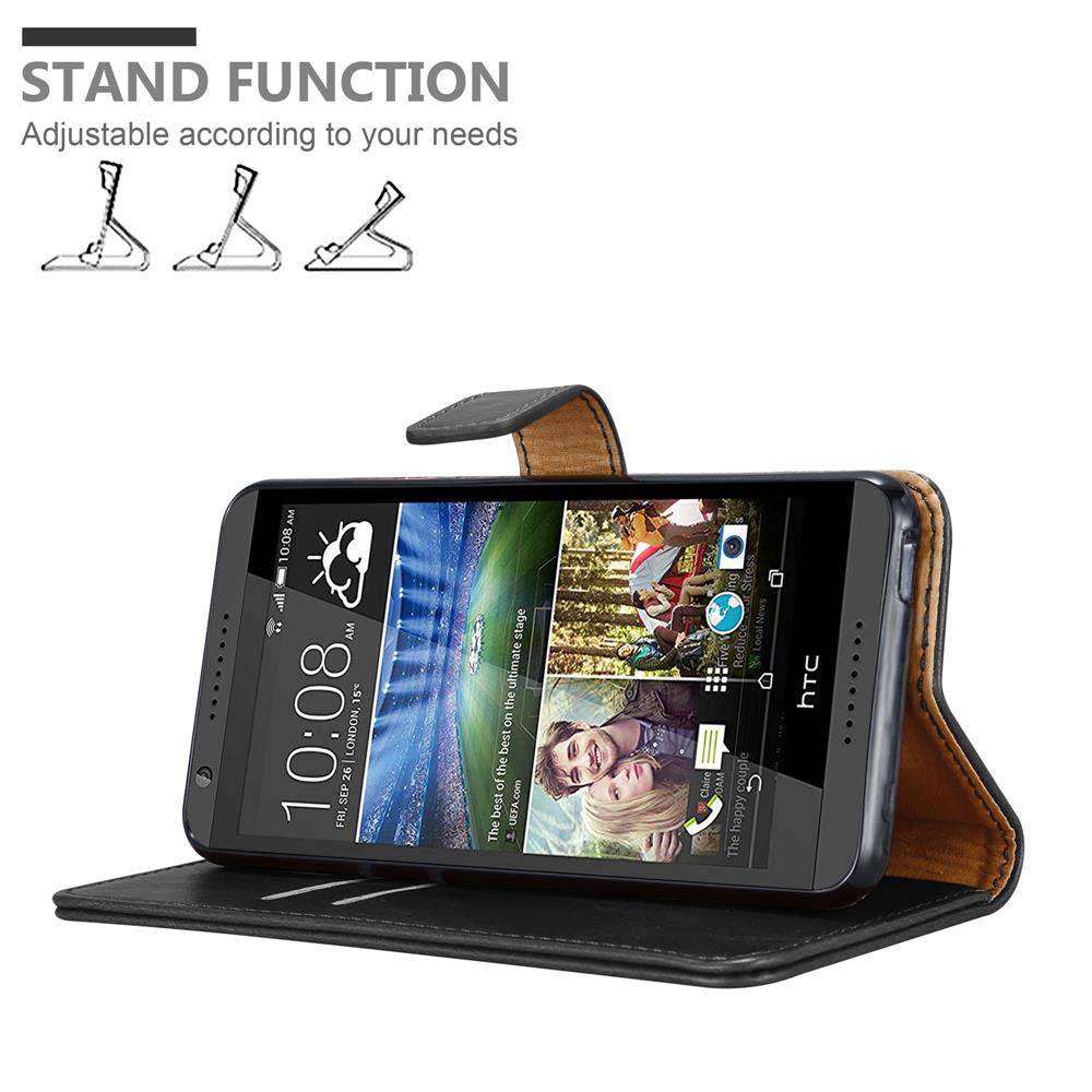 Cadorabo Hülle für HTC Desire 820 Schutzhülle in Schwarz Handyhülle Book Tasche Case Etui Luxury