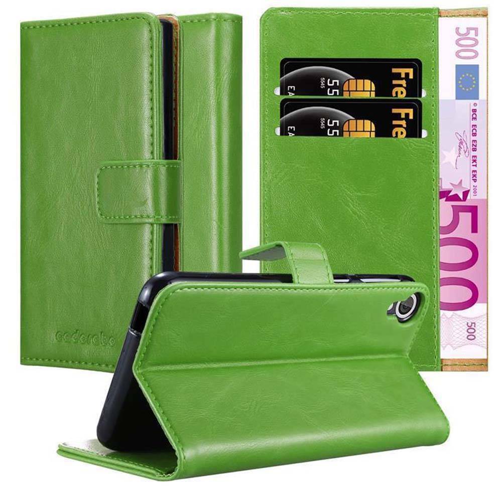 Cadorabo Hülle für HTC Desire 820 Schutzhülle in Grün Handyhülle Book Tasche Case Etui Luxury