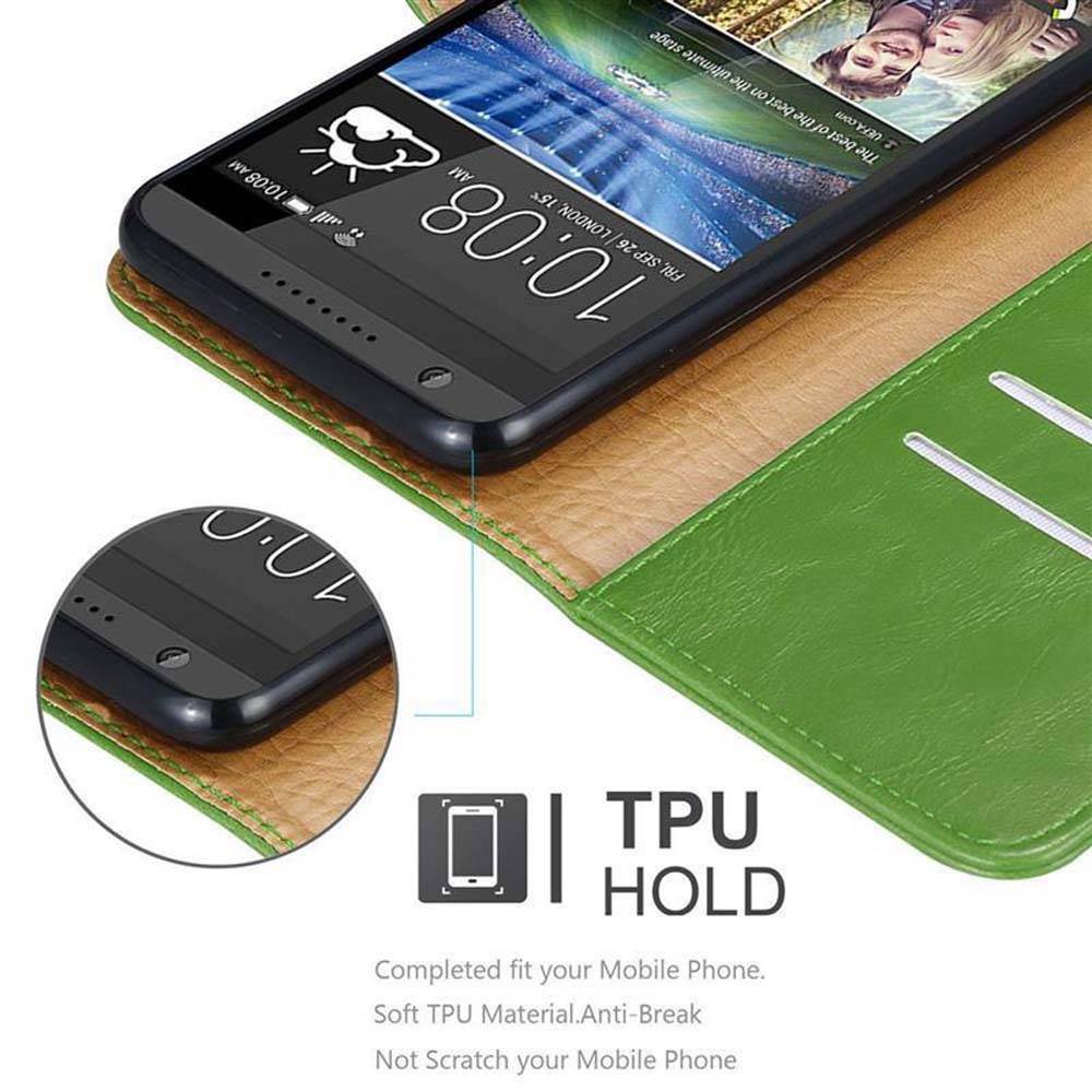 Cadorabo Hülle für HTC Desire 820 Schutzhülle in Grün Handyhülle Book Tasche Case Etui Luxury