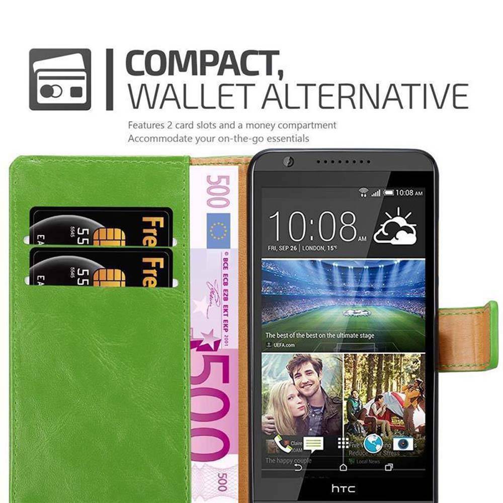 Cadorabo Hülle für HTC Desire 820 Schutzhülle in Grün Handyhülle Book Tasche Case Etui Luxury