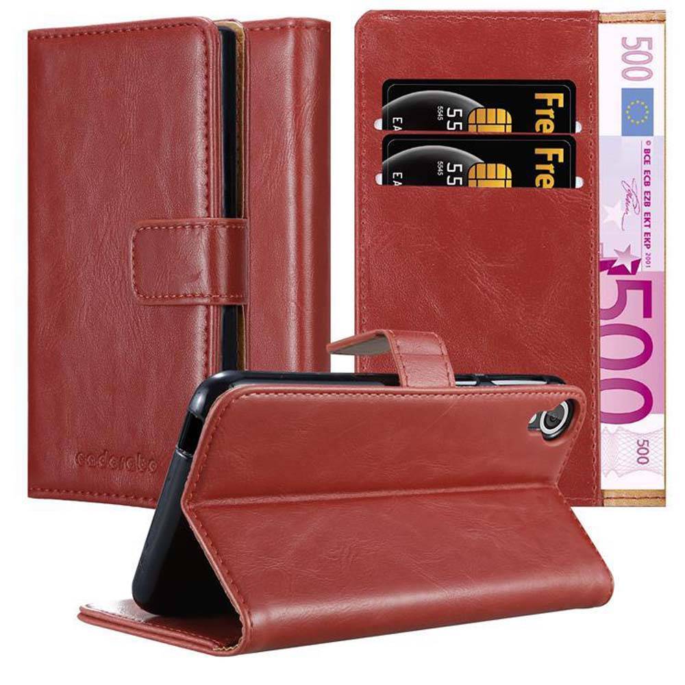 Cadorabo Hülle für HTC Desire 820 Schutzhülle in Rot Handyhülle Book Tasche Case Etui Luxury