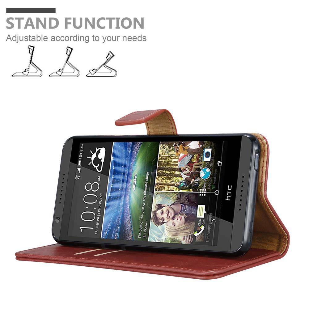 Cadorabo Hülle für HTC Desire 820 Schutzhülle in Rot Handyhülle Book Tasche Case Etui Luxury