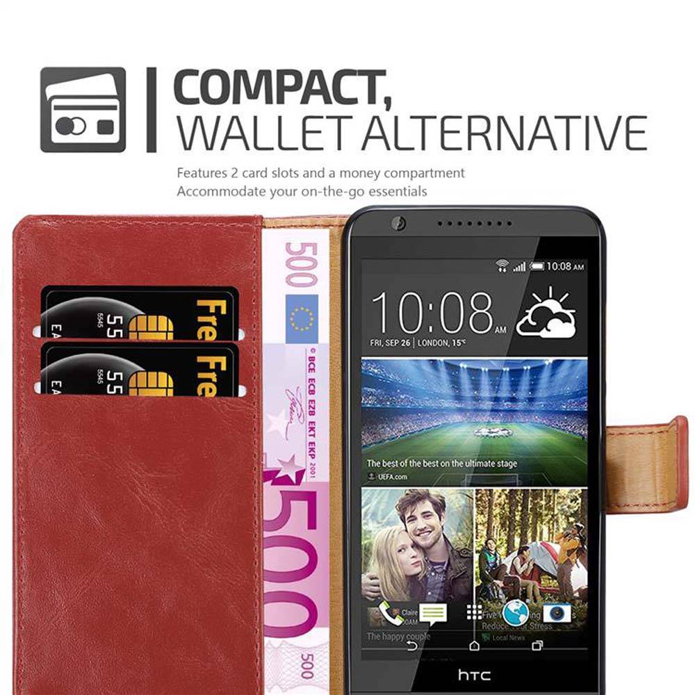 Cadorabo Hülle für HTC Desire 820 Schutzhülle in Rot Handyhülle Book Tasche Case Etui Luxury