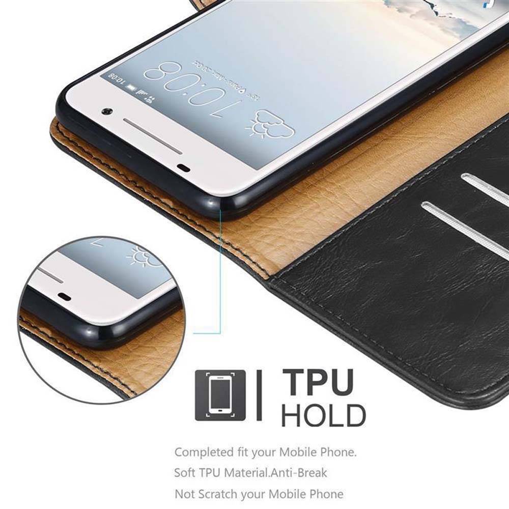 Cadorabo Hülle für HTC ONE A9 Schutzhülle in Schwarz Handyhülle Book Tasche Case Etui Luxury