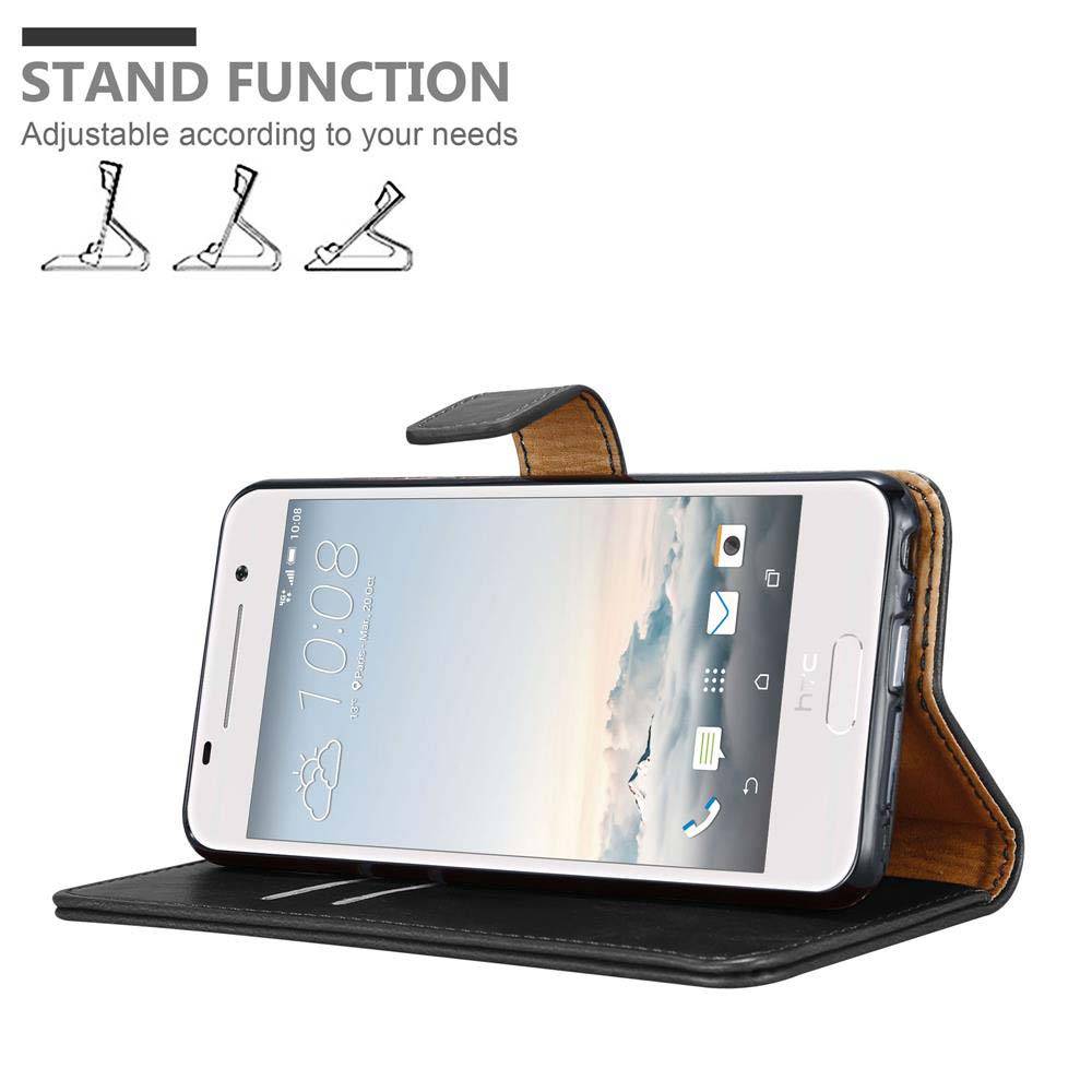 Cadorabo Hülle für HTC ONE A9 Schutzhülle in Schwarz Handyhülle Book Tasche Case Etui Luxury