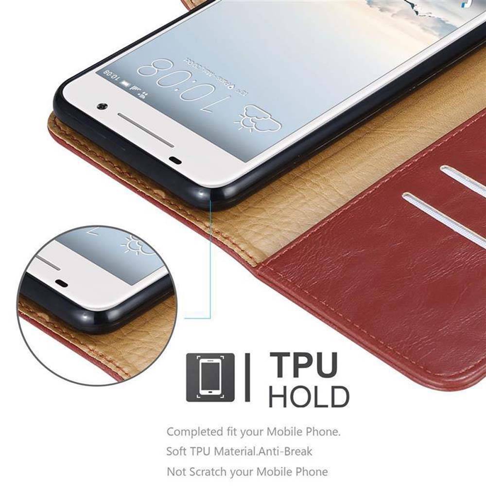 Cadorabo Hülle für HTC ONE A9 Schutzhülle in Rot Handyhülle Book Tasche Case Etui Luxury