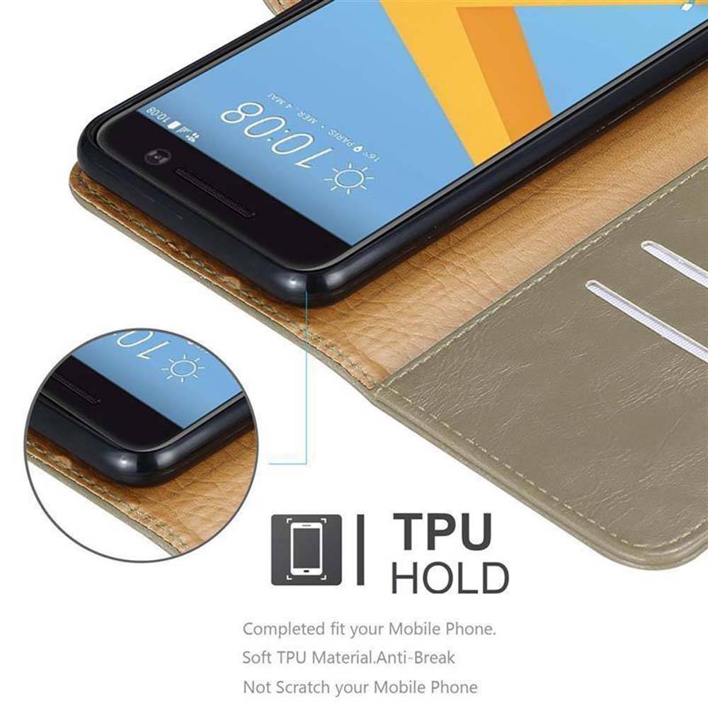 Cadorabo Hülle für HTC ONE M10 Schutzhülle in Braun Handyhülle Book Tasche Case Etui Luxury