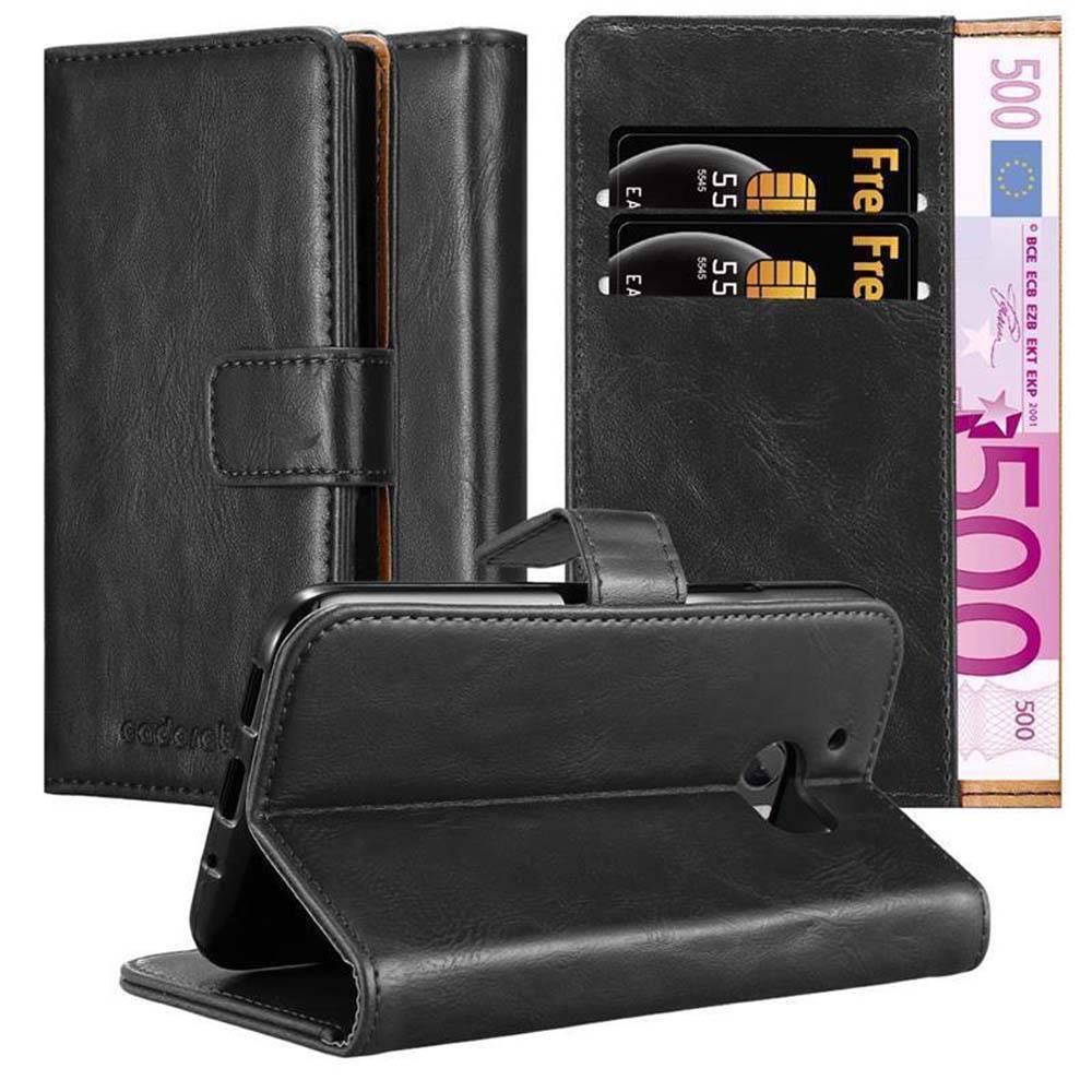 Cadorabo Hülle für HTC ONE M10 Schutzhülle in Schwarz Handyhülle Book Tasche Case Etui Luxury