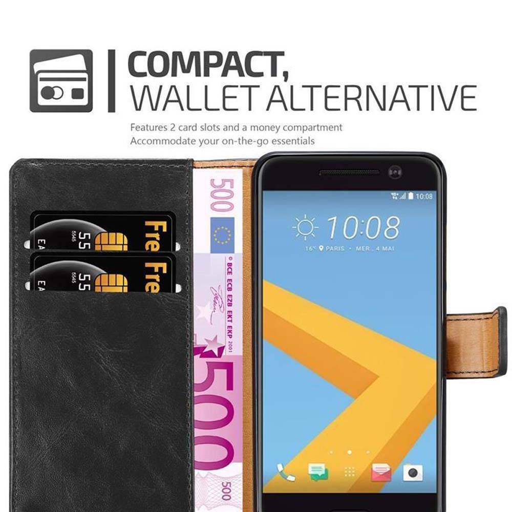 Cadorabo Hülle für HTC ONE M10 Schutzhülle in Schwarz Handyhülle Book Tasche Case Etui Luxury