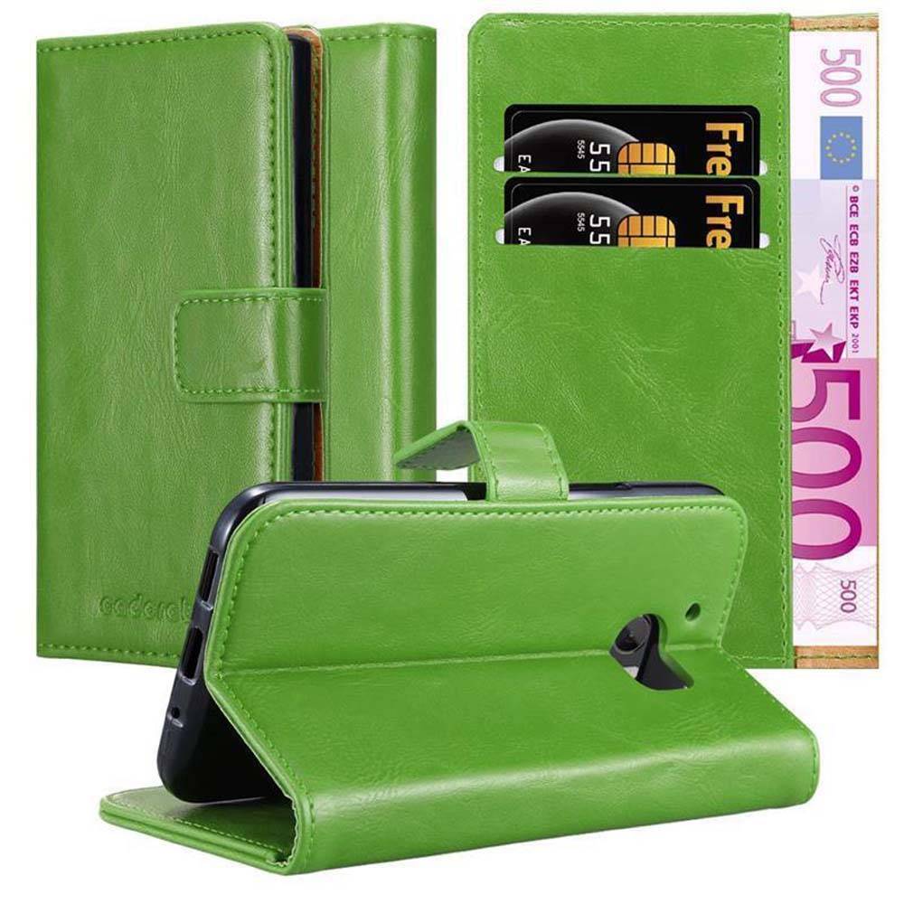 Cadorabo Hülle für HTC ONE M10 Schutzhülle in Grün Handyhülle Book Tasche Case Etui Luxury