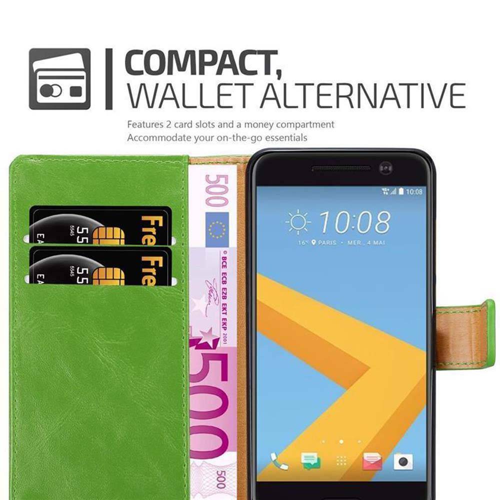 Cadorabo Hülle für HTC ONE M10 Schutzhülle in Grün Handyhülle Book Tasche Case Etui Luxury