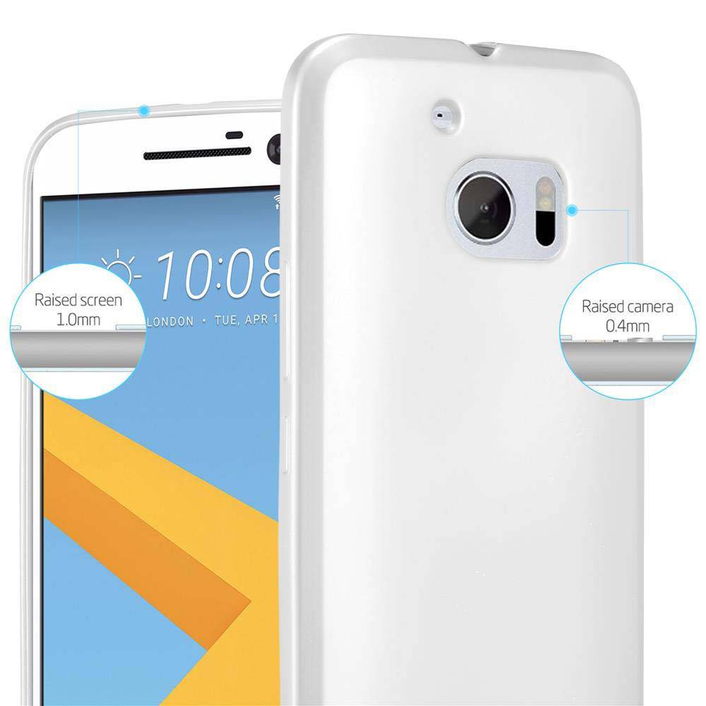 Cadorabo Schutzhülle für HTC ONE M10 Hülle in Silber Handyhülle TPU Silikon Etui Cover Case