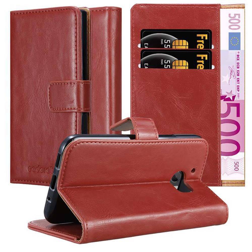 Cadorabo Hülle für HTC ONE M10 Schutzhülle in Rot Handyhülle Book Tasche Case Etui Luxury