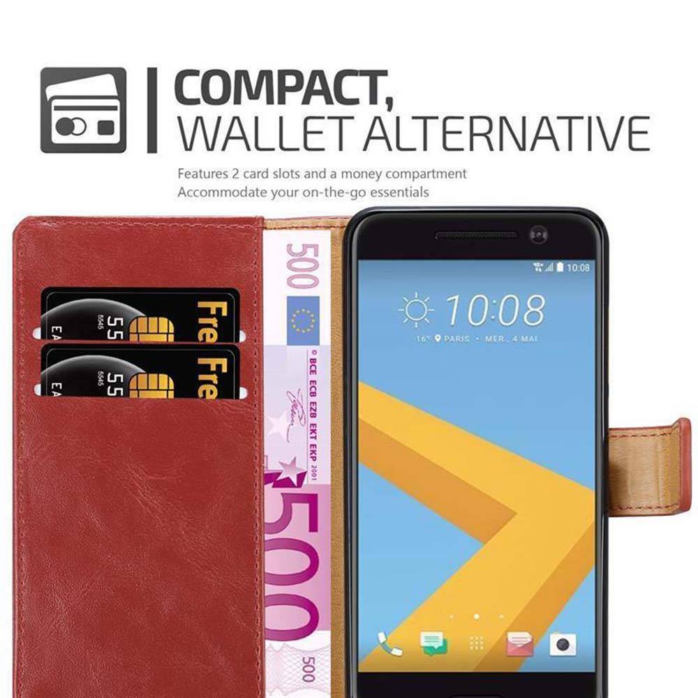 Cadorabo Hülle für HTC ONE M10 Schutzhülle in Rot Handyhülle Book Tasche Case Etui Luxury