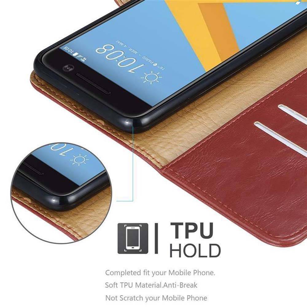 Cadorabo Hülle für HTC ONE M10 Schutzhülle in Rot Handyhülle Book Tasche Case Etui Luxury