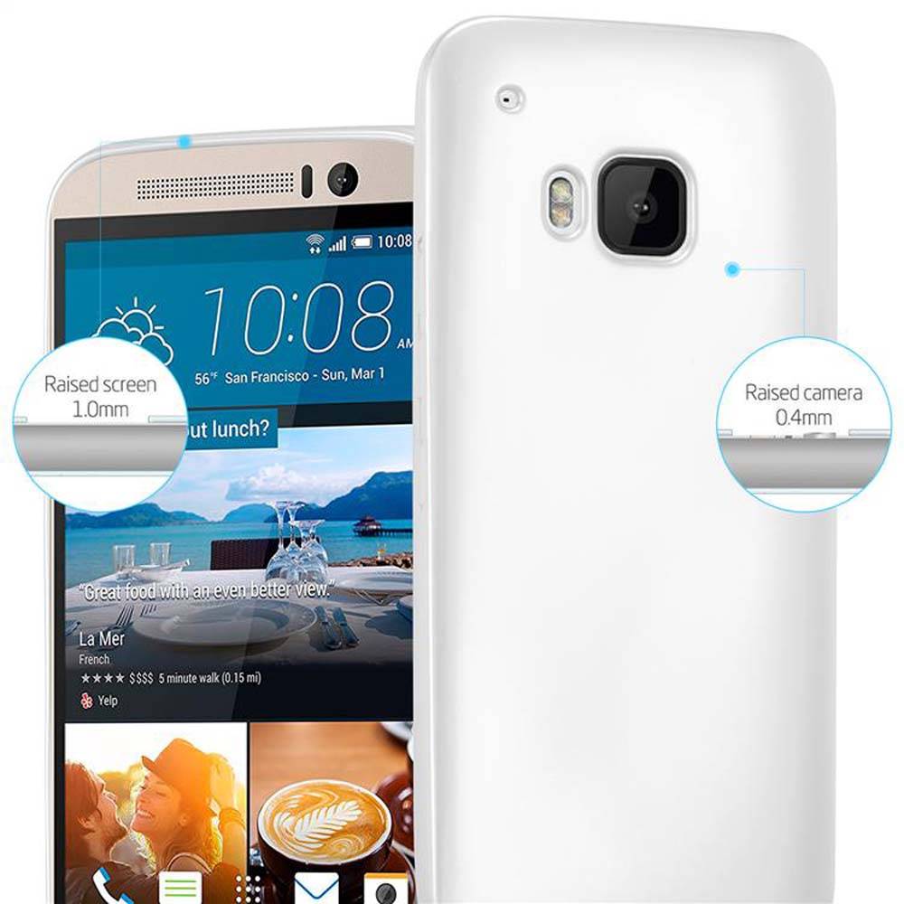 Cadorabo Schutzhülle für HTC ONE M9 Hülle in Silber Handyhülle TPU Silikon Etui Cover Case