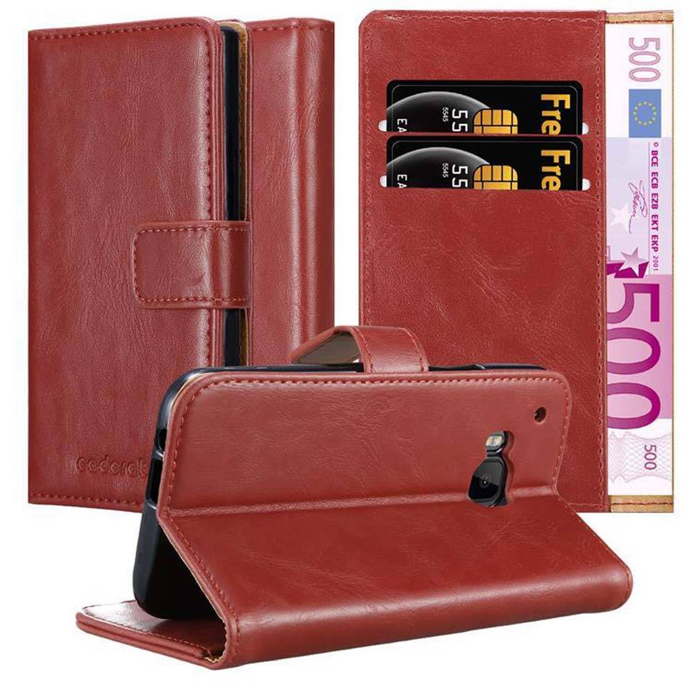 Cadorabo Hülle für HTC ONE M9 Schutzhülle in Rot Handyhülle Book Tasche Case Etui Luxury